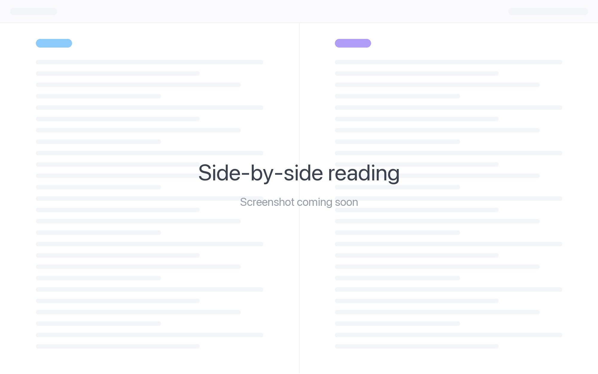Side-by-side reading in TomoMark
