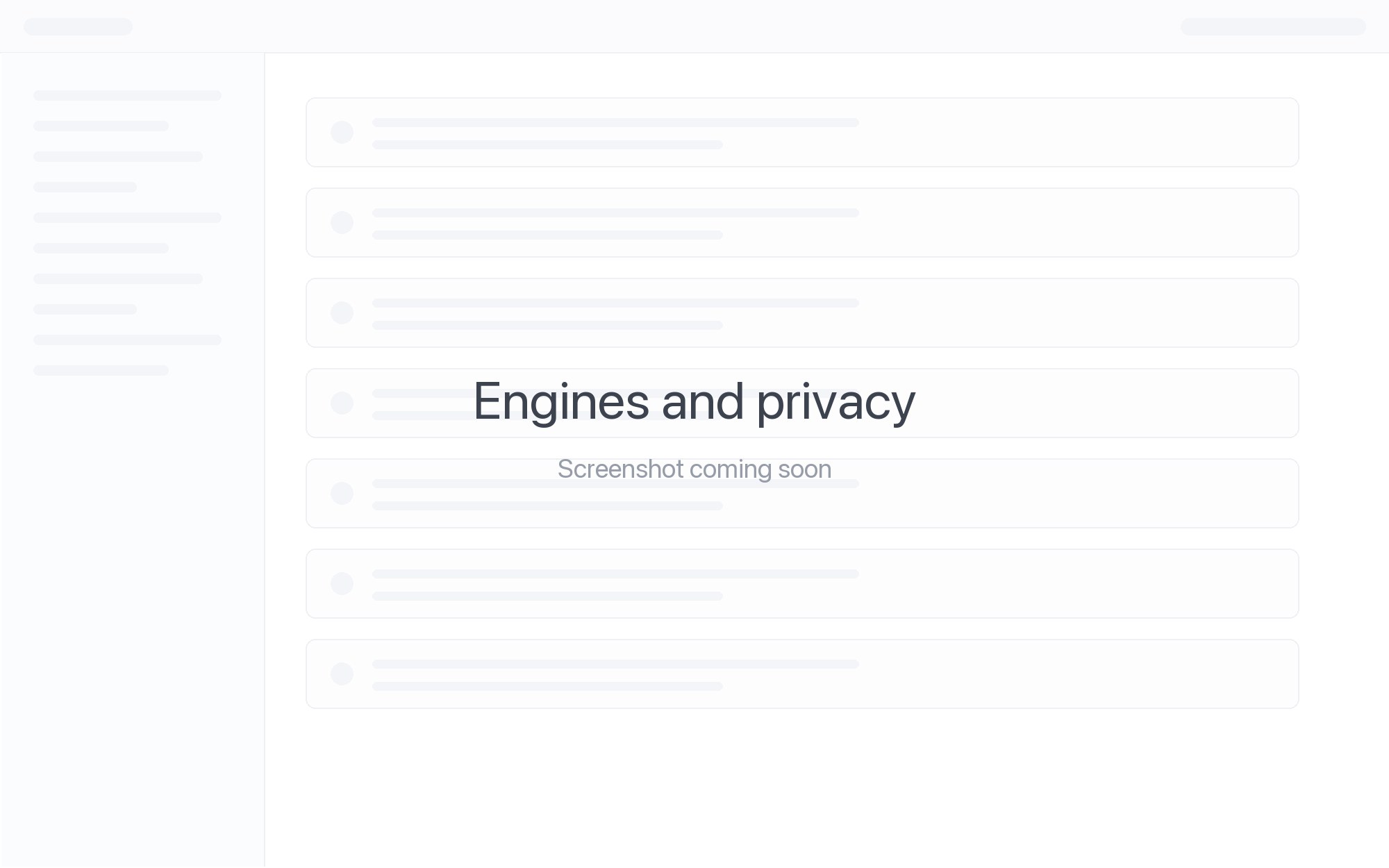Engine and privacy settings in TomoMark